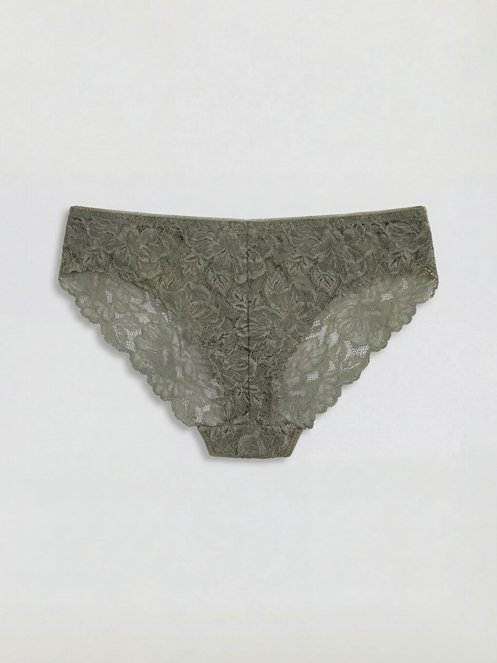 Haki Dantel Bikini Külot-1