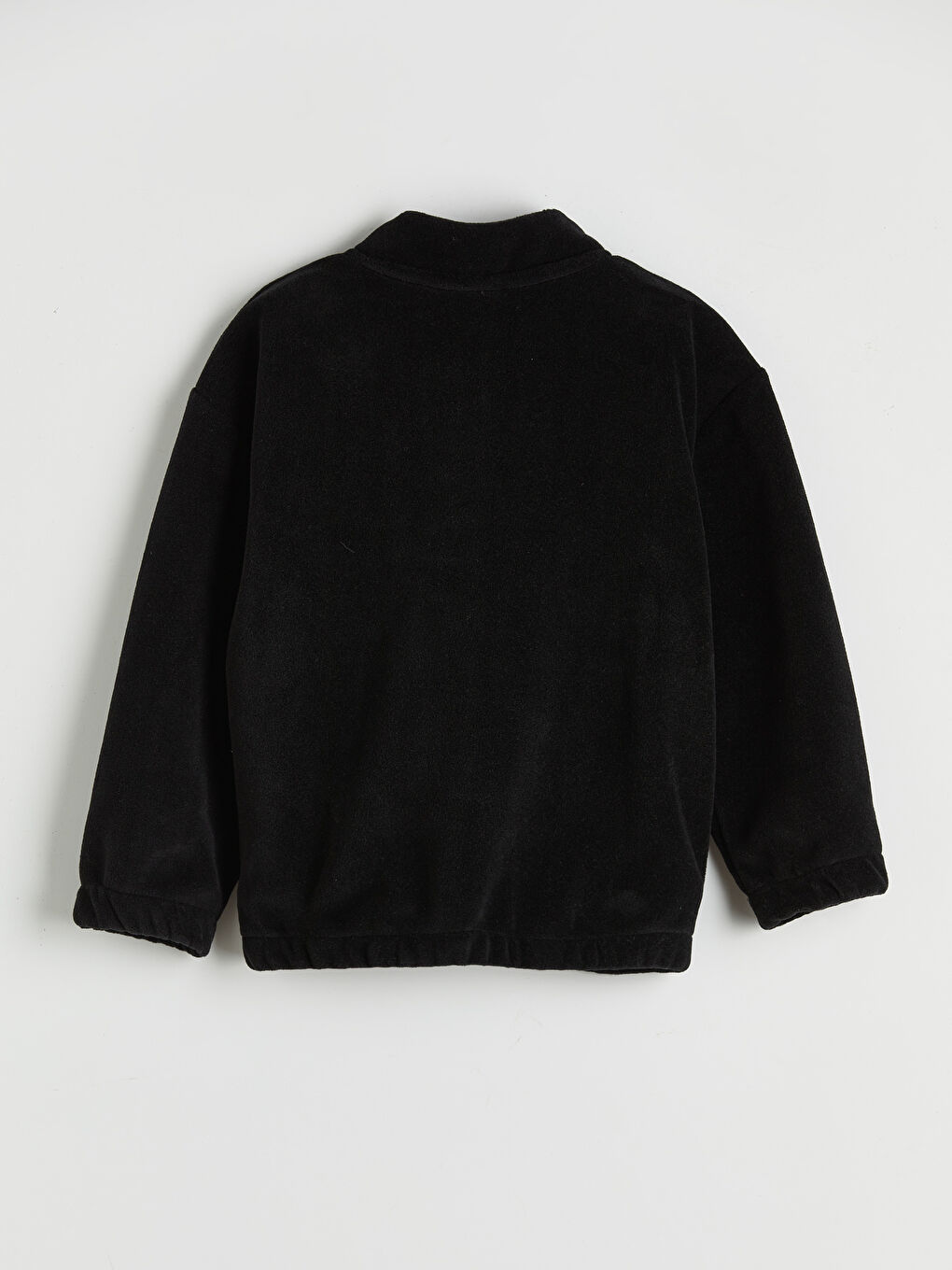 Siyah Dik Yaka Erkek Çocuk Polar Sweatshirt-2