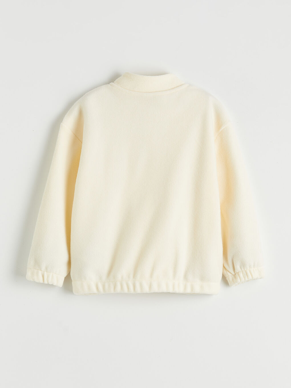 Bej Dik Yaka Erkek Çocuk Polar Sweatshirt-1