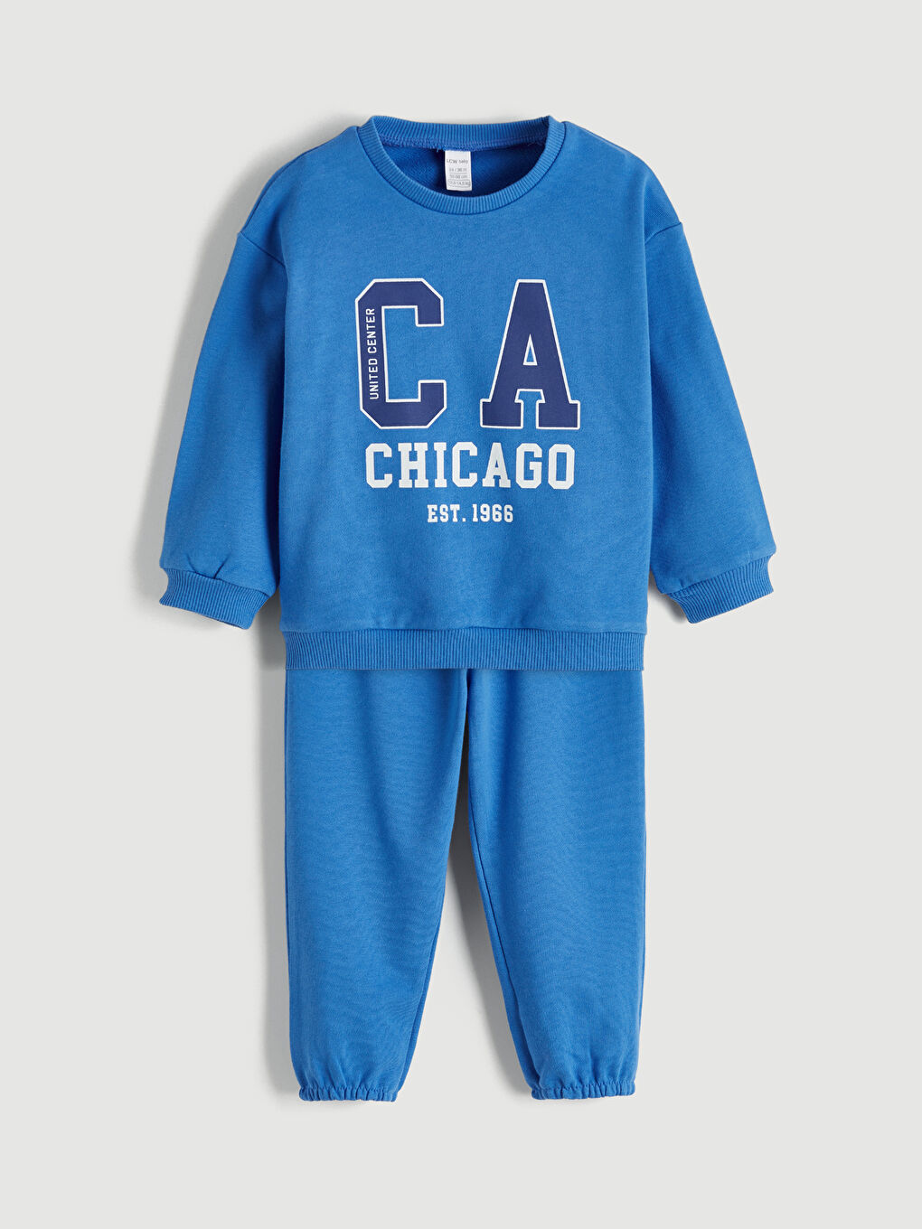 Mavi Chicago Baskılı Erkek Bebek Eşofman Takım