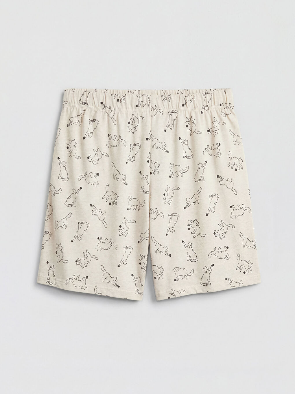 Karışık Bisiklet Yaka Baskılı Kadın Şortlu Pijama Takımı-4