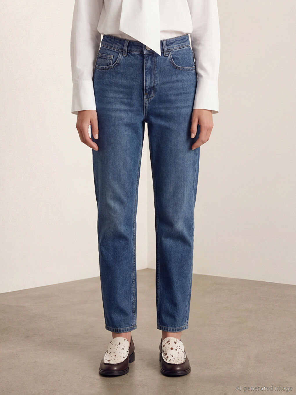 İndigo Straight Fit Kadın Jean Pantolon-1