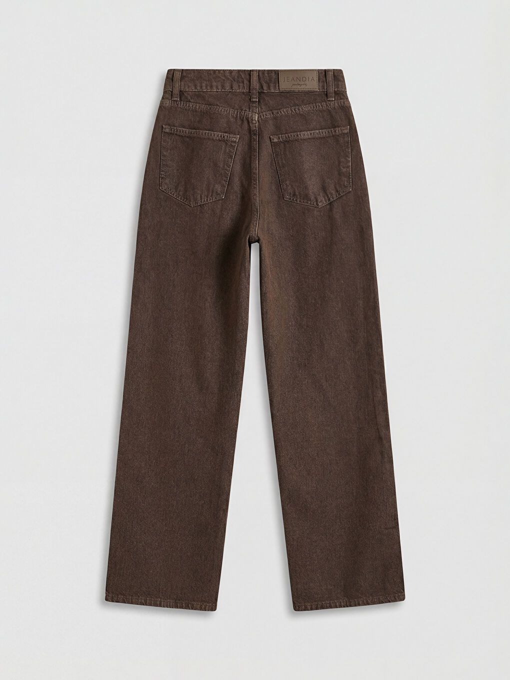 Kahverengi Wideleg Kadın Jean Pantolon-1