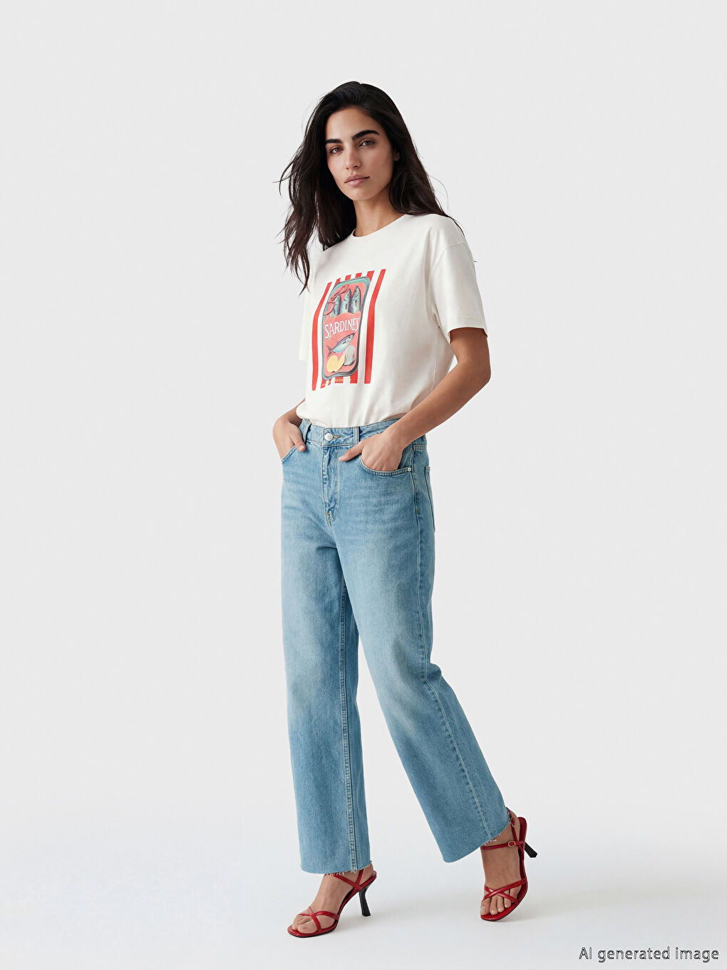 İndigo Wideleg Fit Kadın Jean Pantolon-1