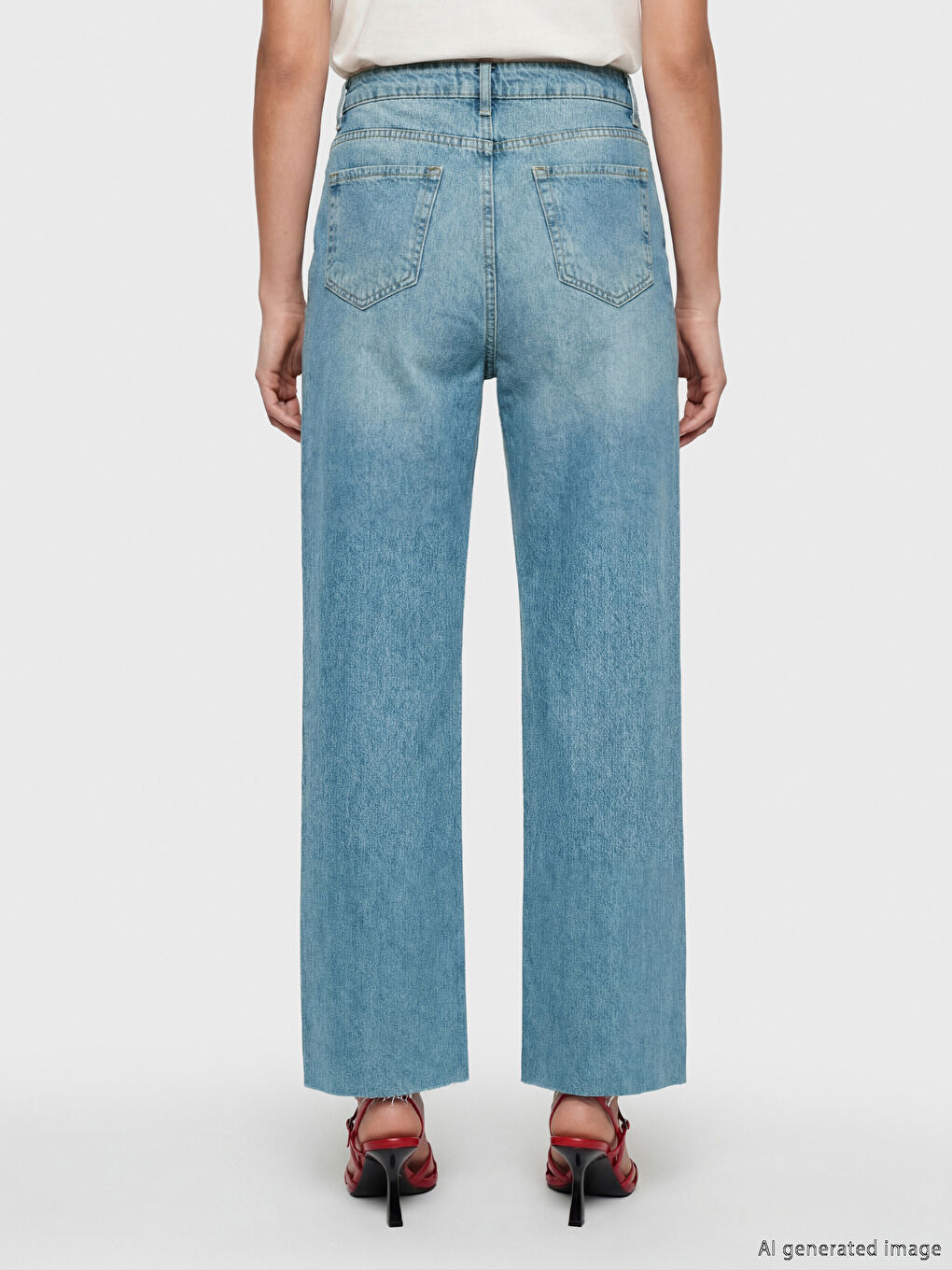 İndigo Wideleg Fit Kadın Jean Pantolon-2