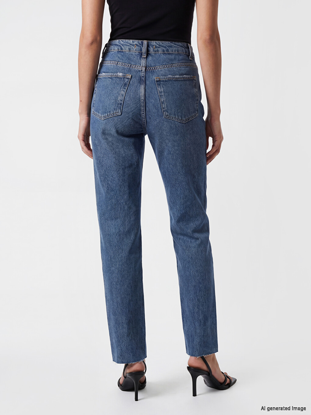 İndigo Wideleg Fit Kadın Jean Pantolon-3