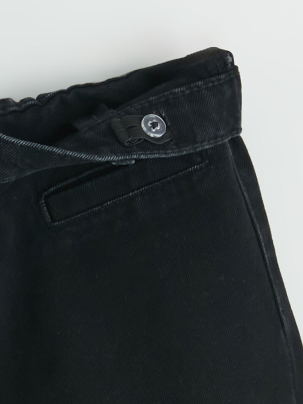Siyah Straight Fit Kız Çocuk Taşlı Jean Pantolon-1