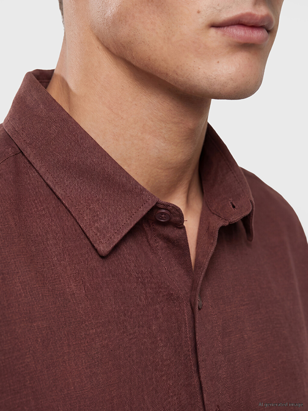 Standard Fit Linen Look Men's Shirt-2