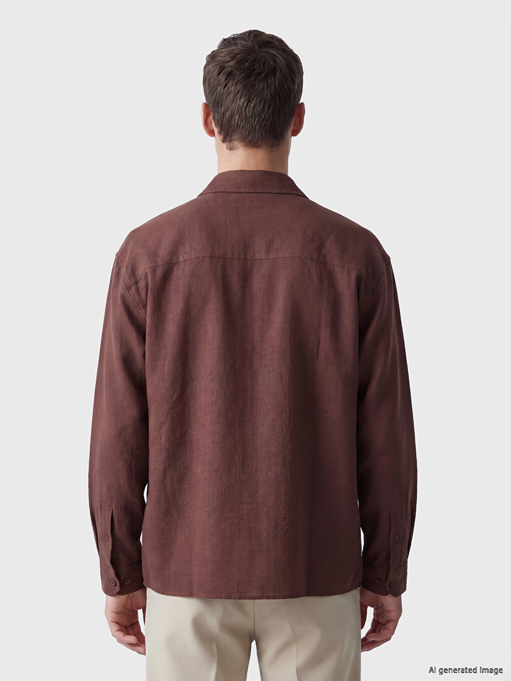 Standard Fit Linen Look Men's Shirt-3