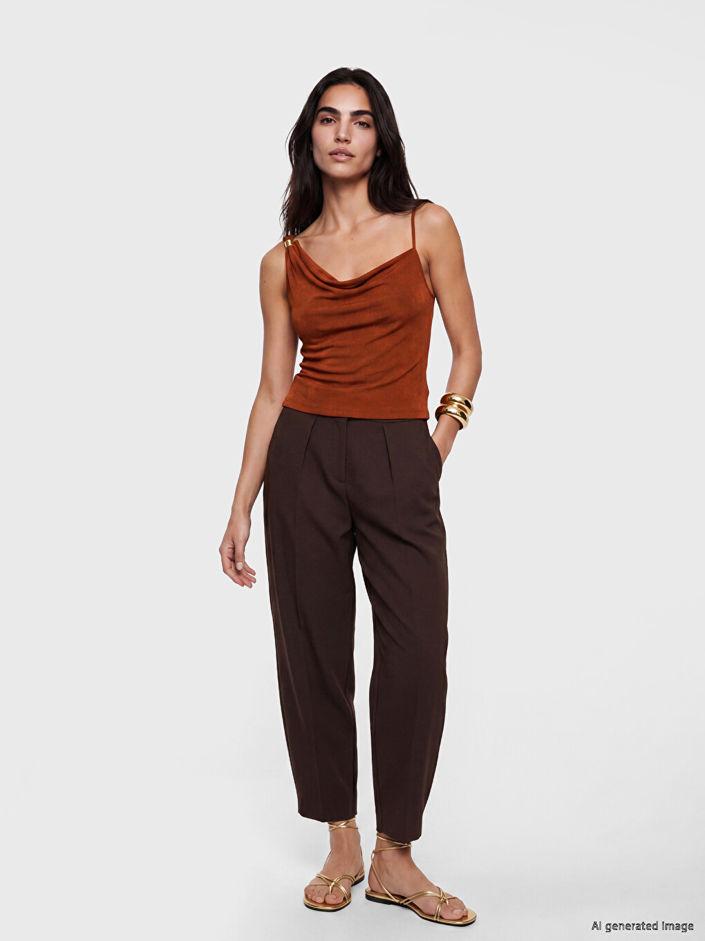 Bluza Sa Dekolteom Sa Naborima I Bretelama-1