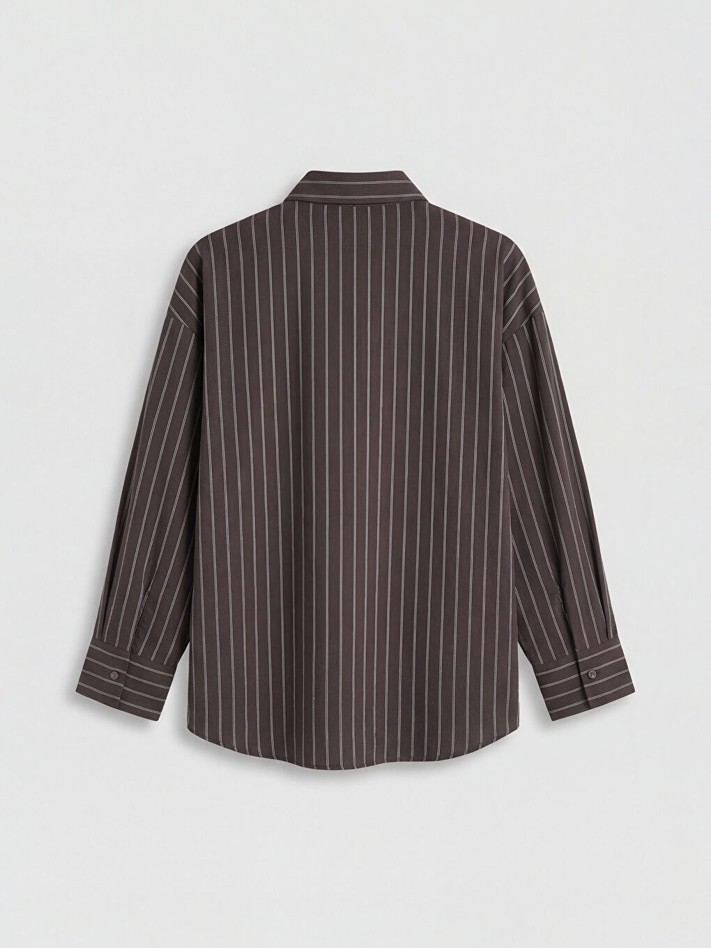 Kahverengi Çizgili Kadın Gömlek-1