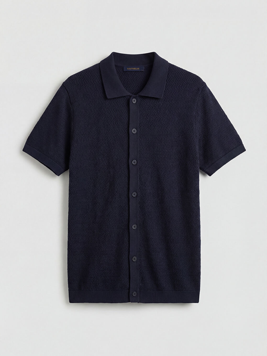 Lacivert Polo Yaka Erkek Triko Hırka