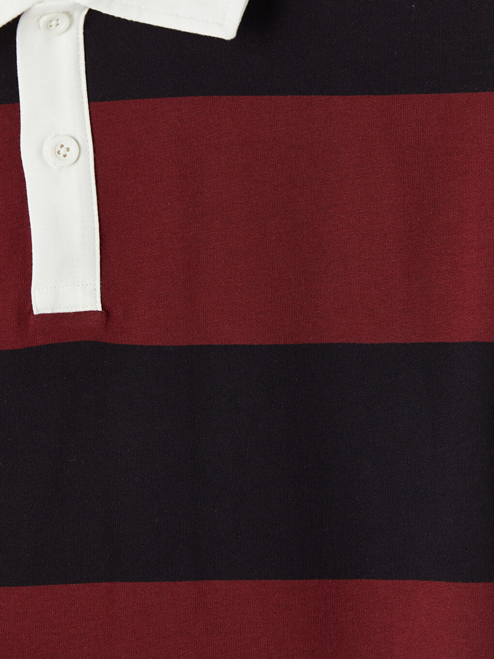 Bordo Polo Yaka Çizgili Erkek Tişört-2