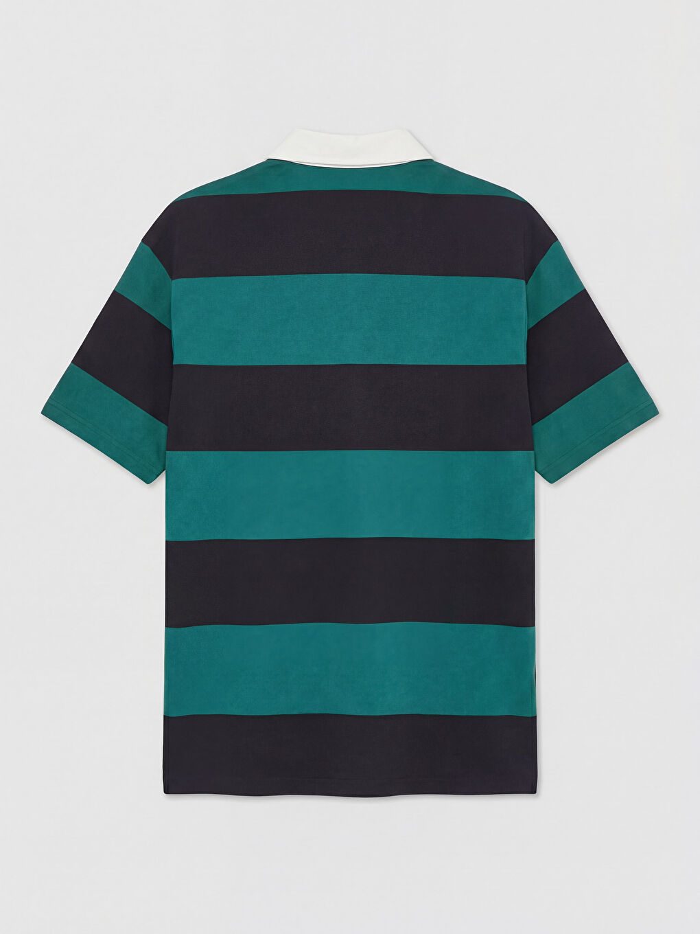 Yeşil Polo Yaka Çizgili Erkek Tişört-1