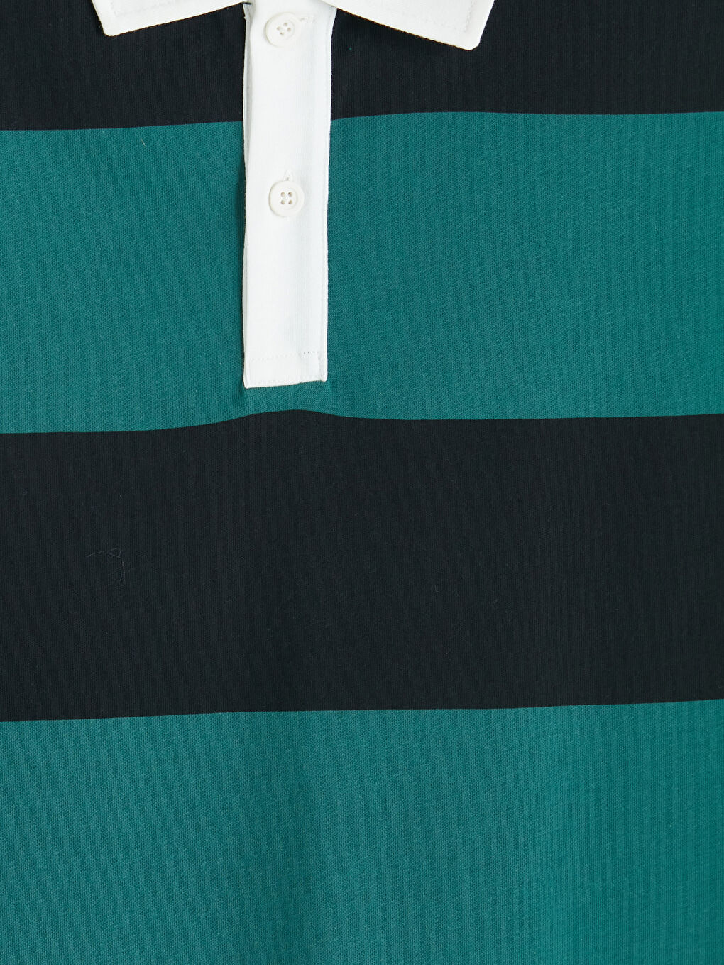 Yeşil Polo Yaka Çizgili Erkek Tişört-2