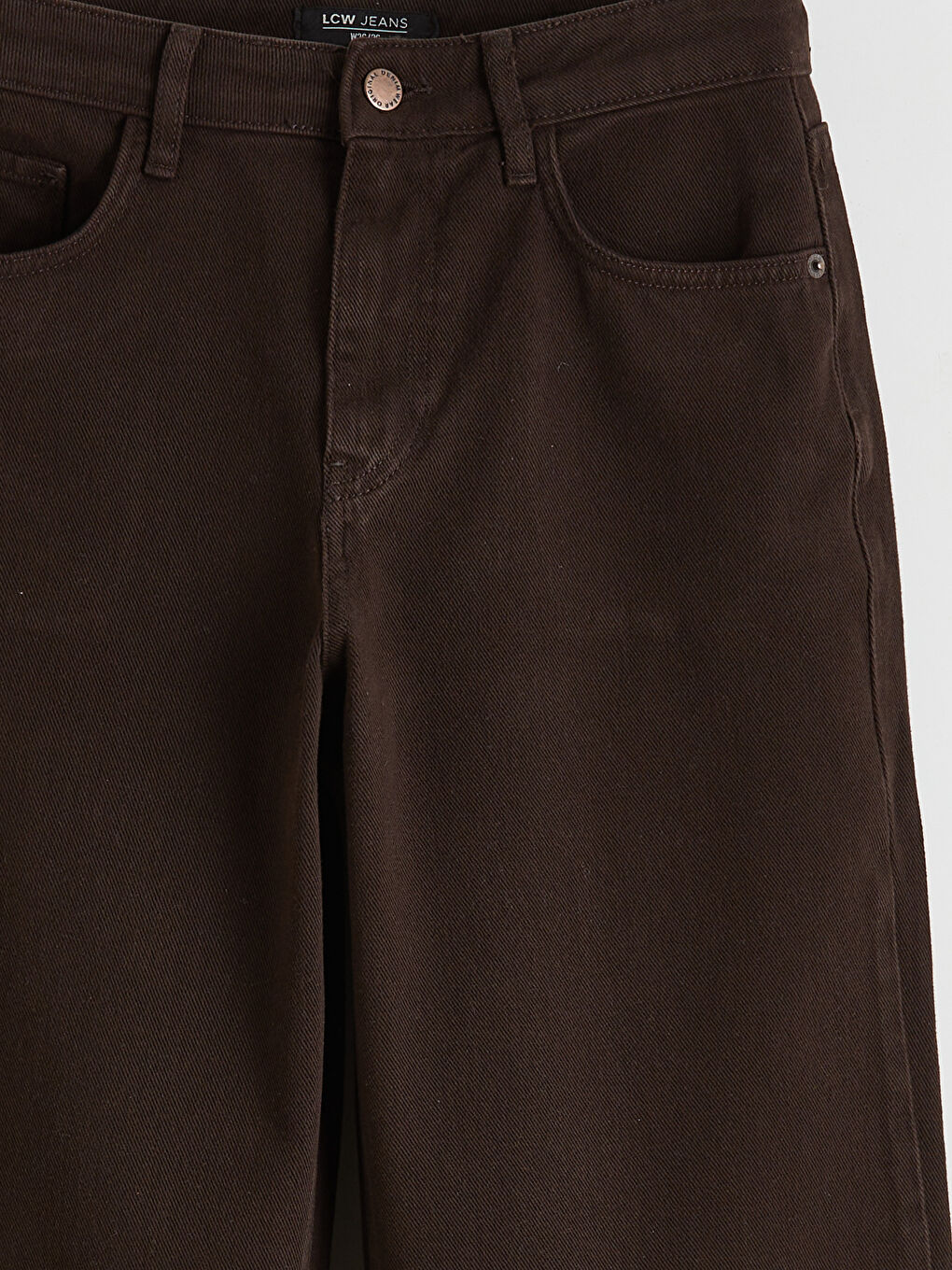 Kahverengi Boyfriend Kadın Jean Pantolon	-2