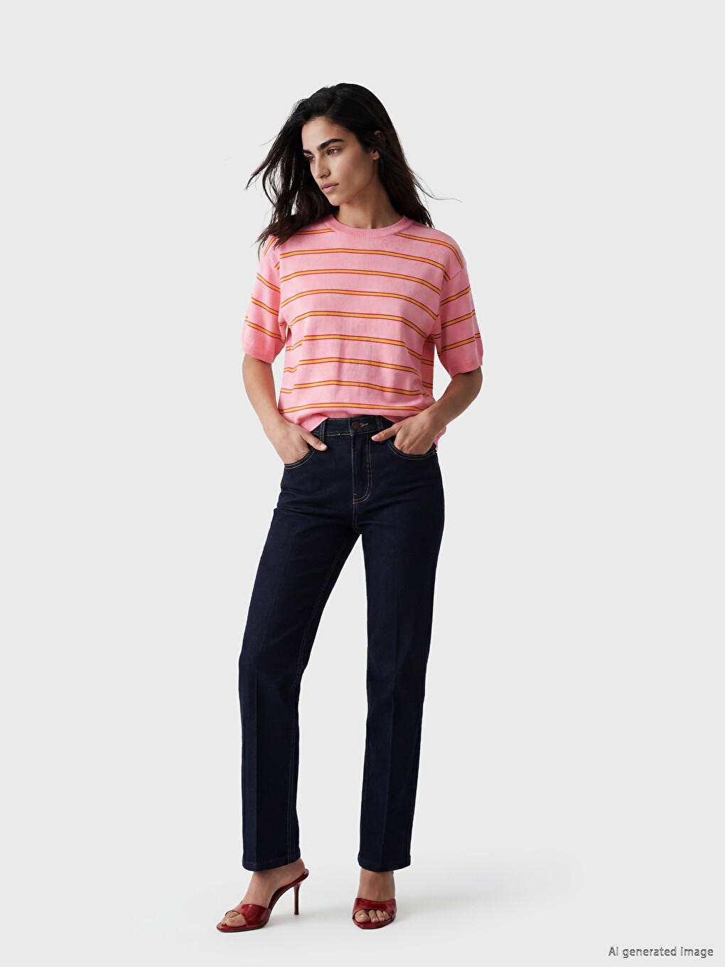 Yüksek Bel Slim Fit Kadın Jean Pantolon