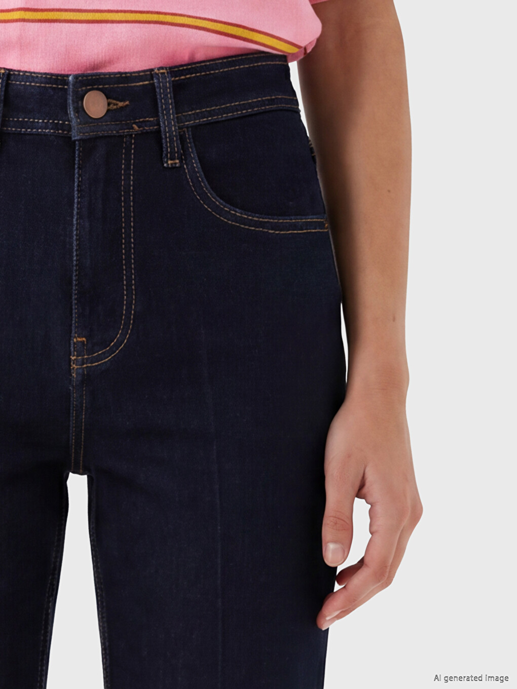 Yüksek Bel Slim Fit Kadın Jean Pantolon-2