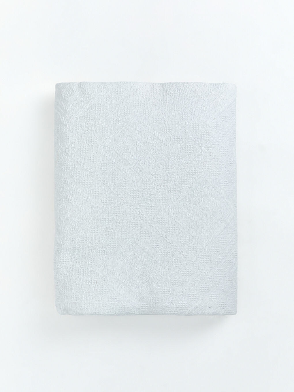 Ekru Geometrik Desenli Çift Kişilik Pike-4