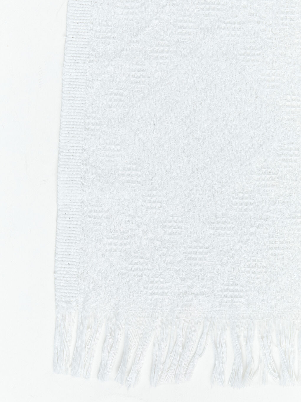 Ekru Geometrik Desenli Çift Kişilik Pike-7