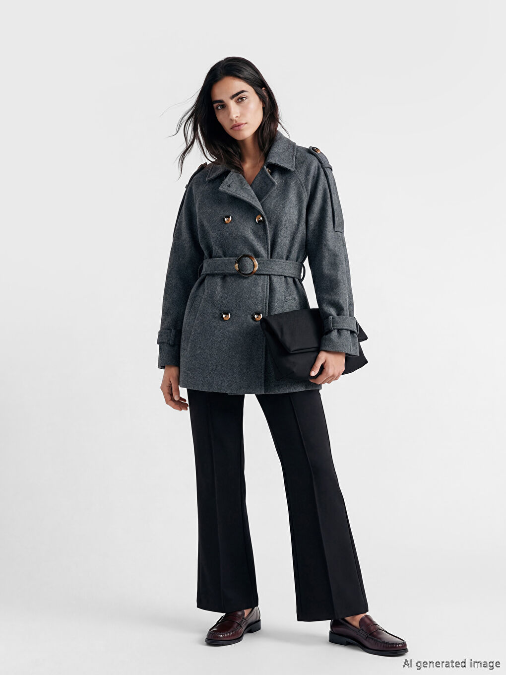 Collared Neck Women's Cachet Coat	
-1