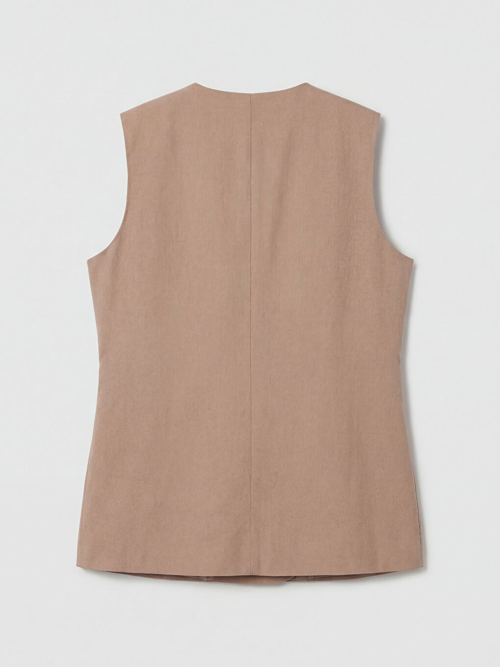 Bej Kruvaze Yaka Kadın Klasik Yelek-1