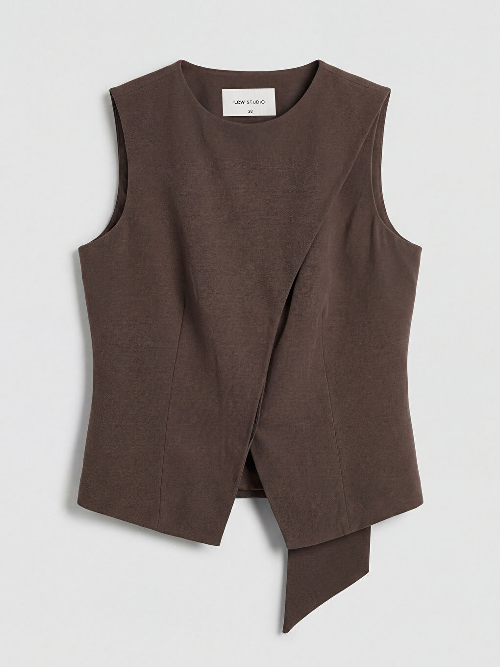 Kahverengi Bisiklet Yaka Kadın Klasik Yelek