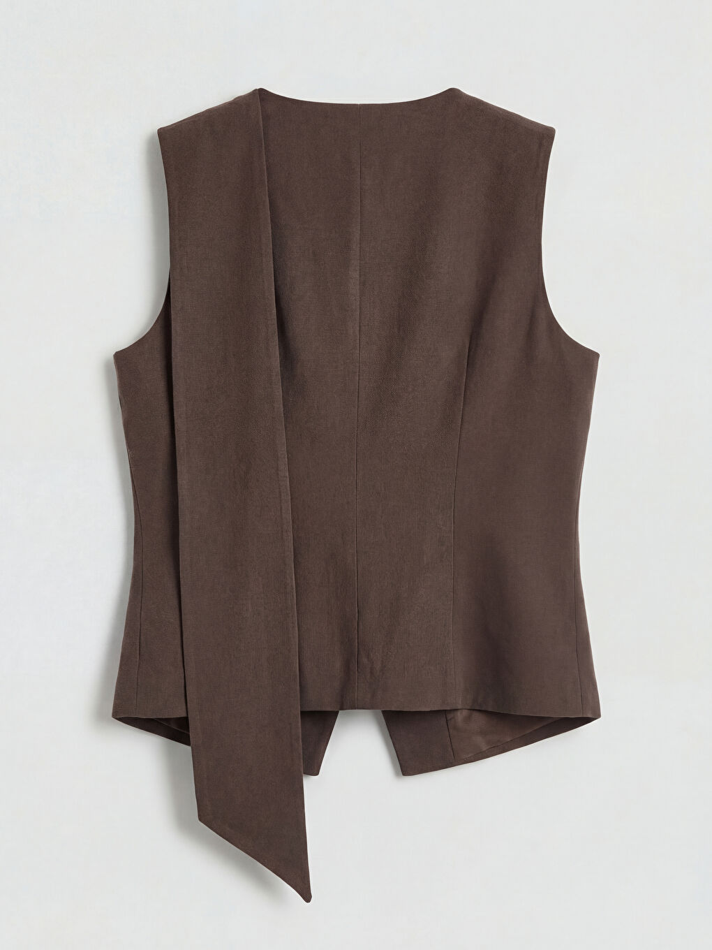 Kahverengi Bisiklet Yaka Kadın Klasik Yelek-1