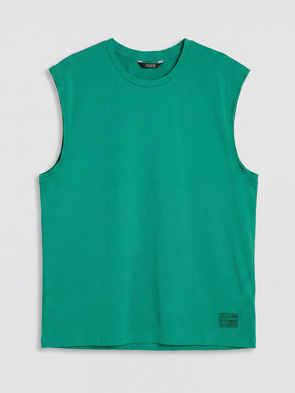 Yeşil Relaxed Fit Bisiklet Yaka Penye Erkek Tişört-4