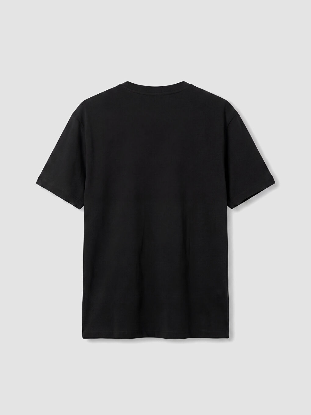 Siyah Regular Fit %100 Pamuk Erkek Tişört-3