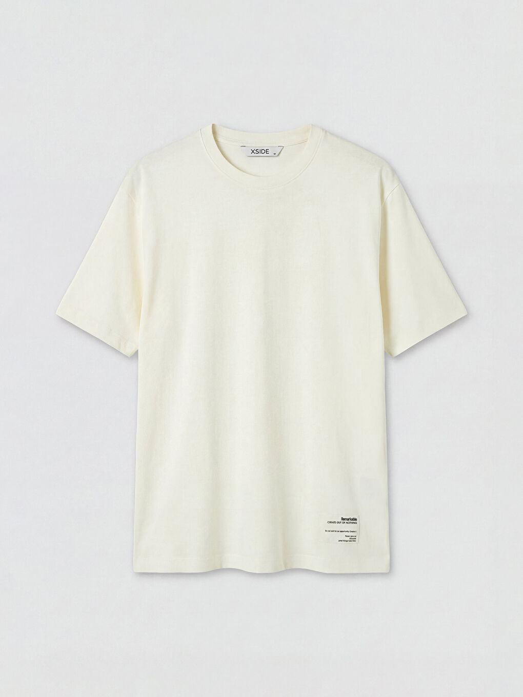 Ekru Regular Fit %100 Pamuk Erkek Tişört