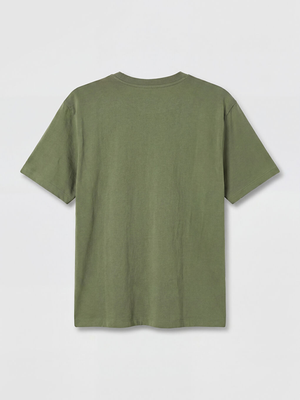 Haki Regular Fit %100 Pamuk Erkek Tişört-1