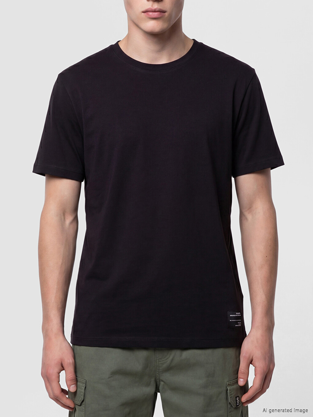 Regular Fit %100 Cotton Men's T-Shirt-2