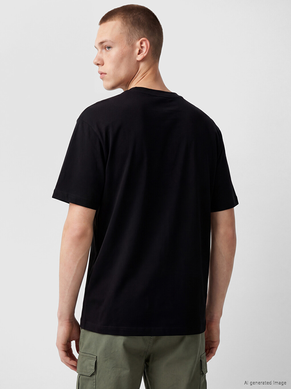 Regular Fit %100 Cotton Men's T-Shirt-3