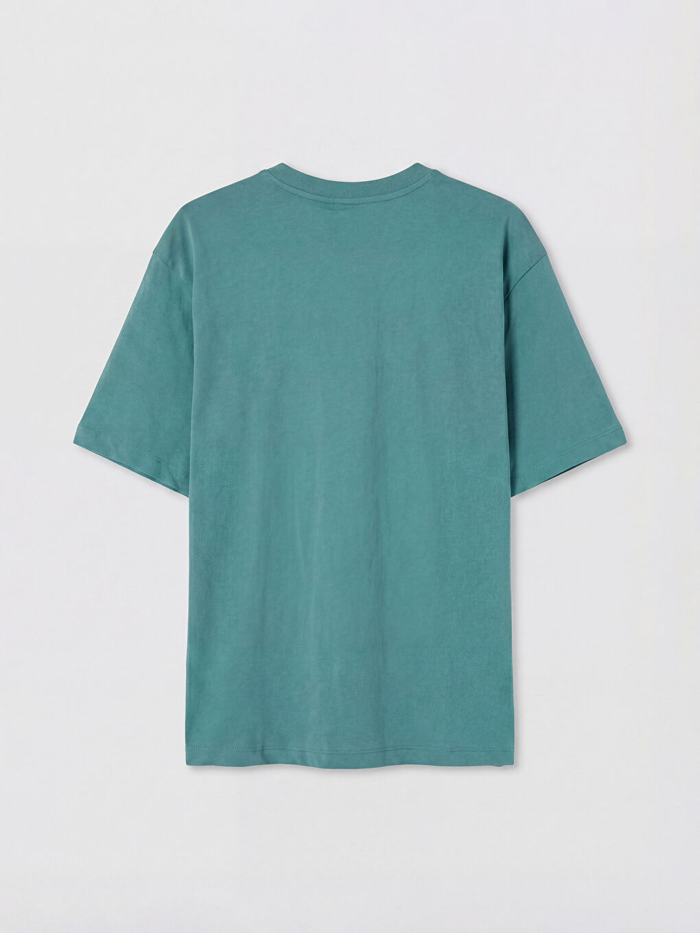 Petrol Regular Fit %100 Pamuk Erkek Tişört-1