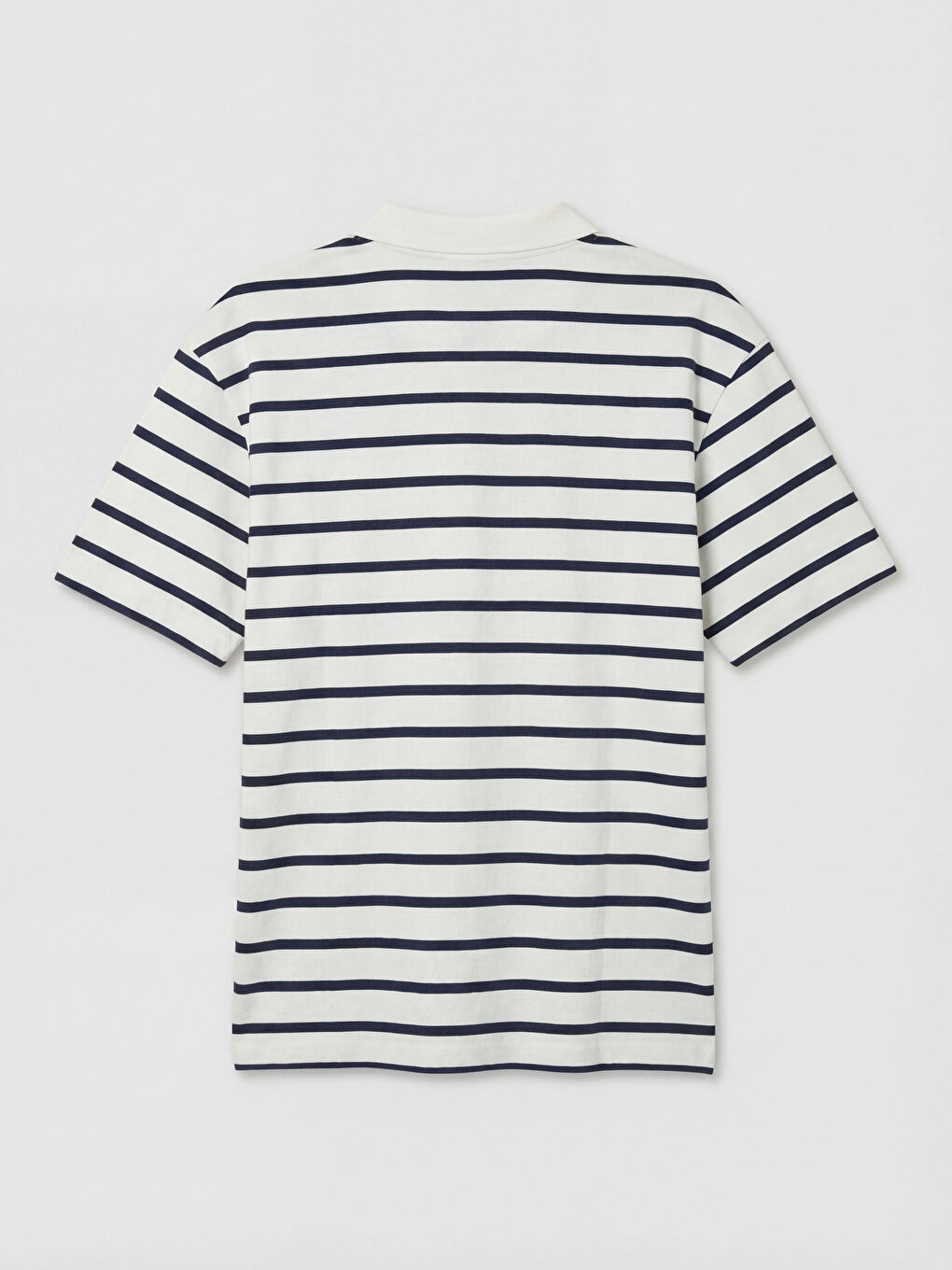 Ekru Polo Yaka Çizgili Erkek Tişört-1