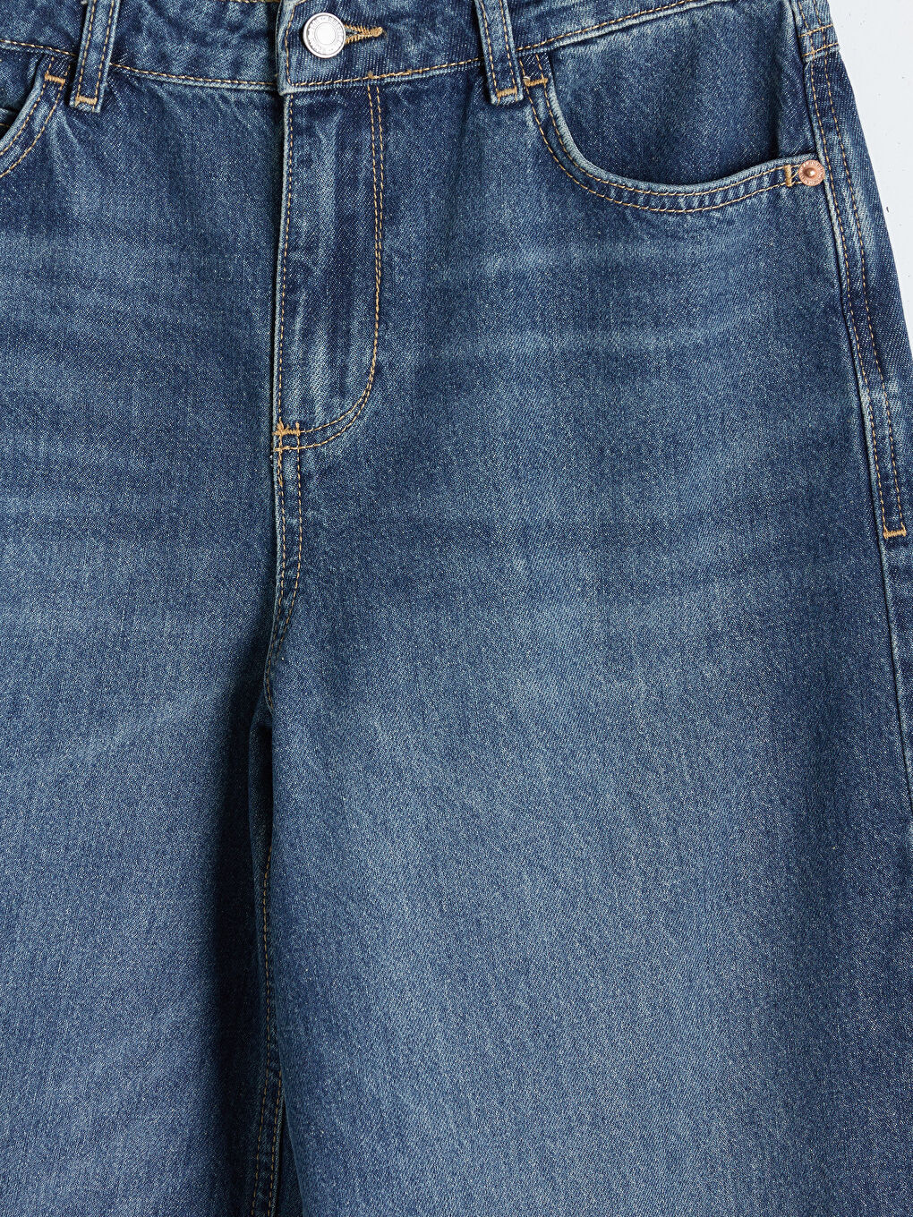 İndigo Wideleg Kadın Jean Pantolon-2