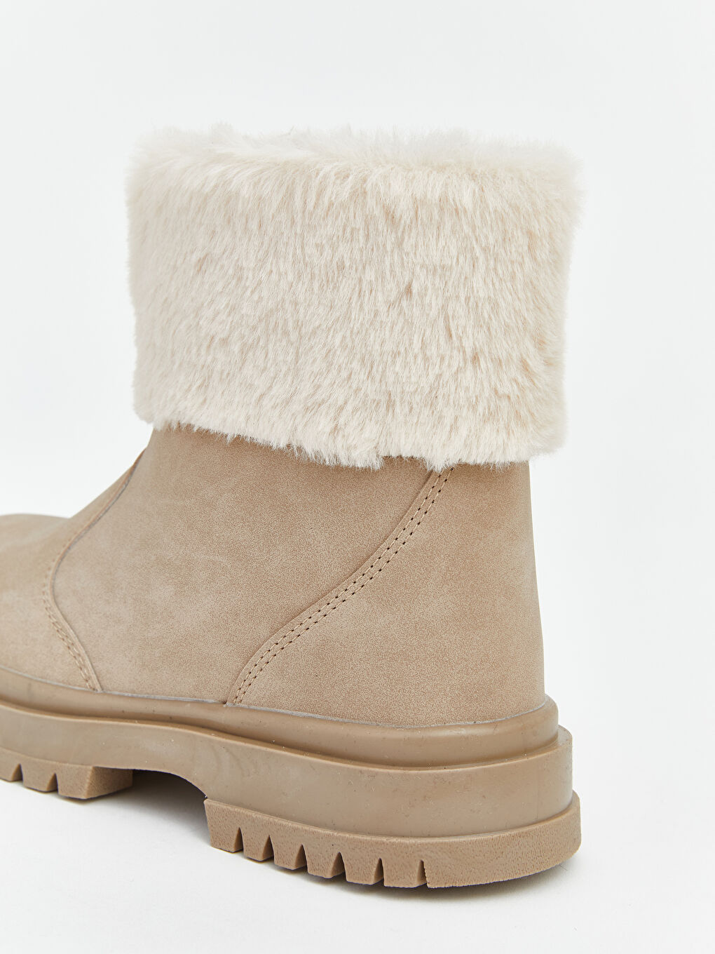 Kahverengi Fermuarlı Pelüş Detaylı Kız Çocuk Bot-4