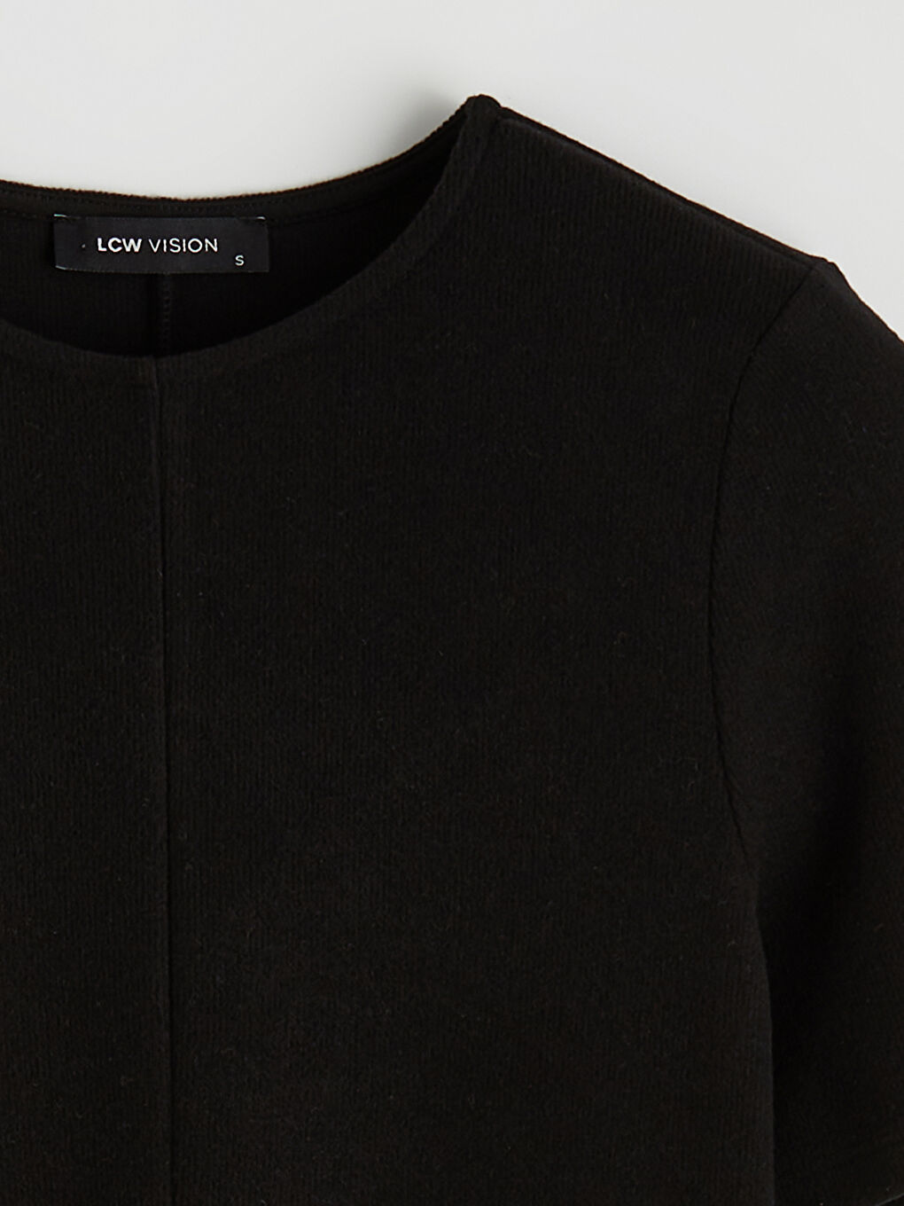 Siyah Bisiklet Yaka A Kesim Elbise-1