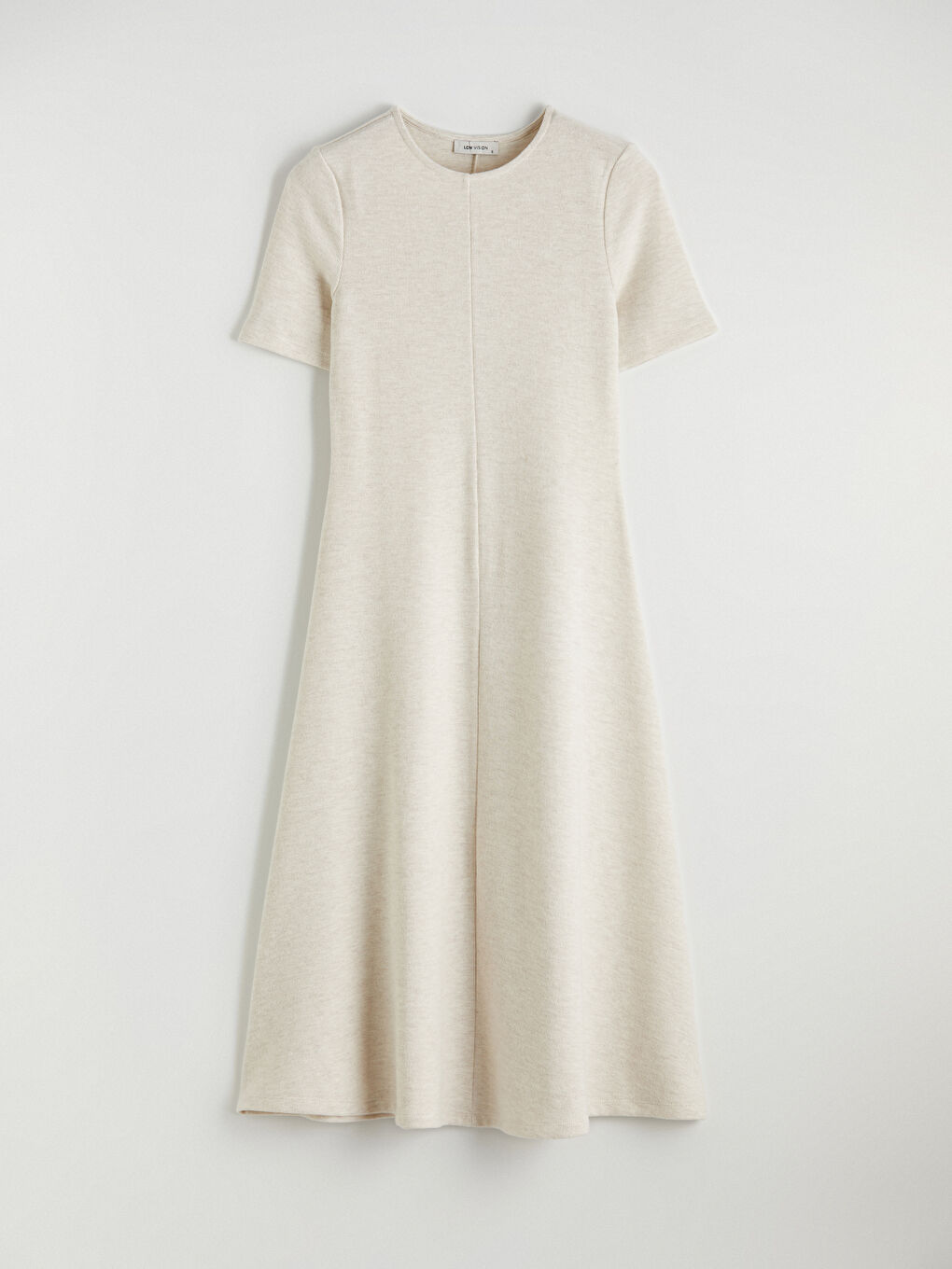 Ekru Bisiklet Yaka A Kesim Elbise