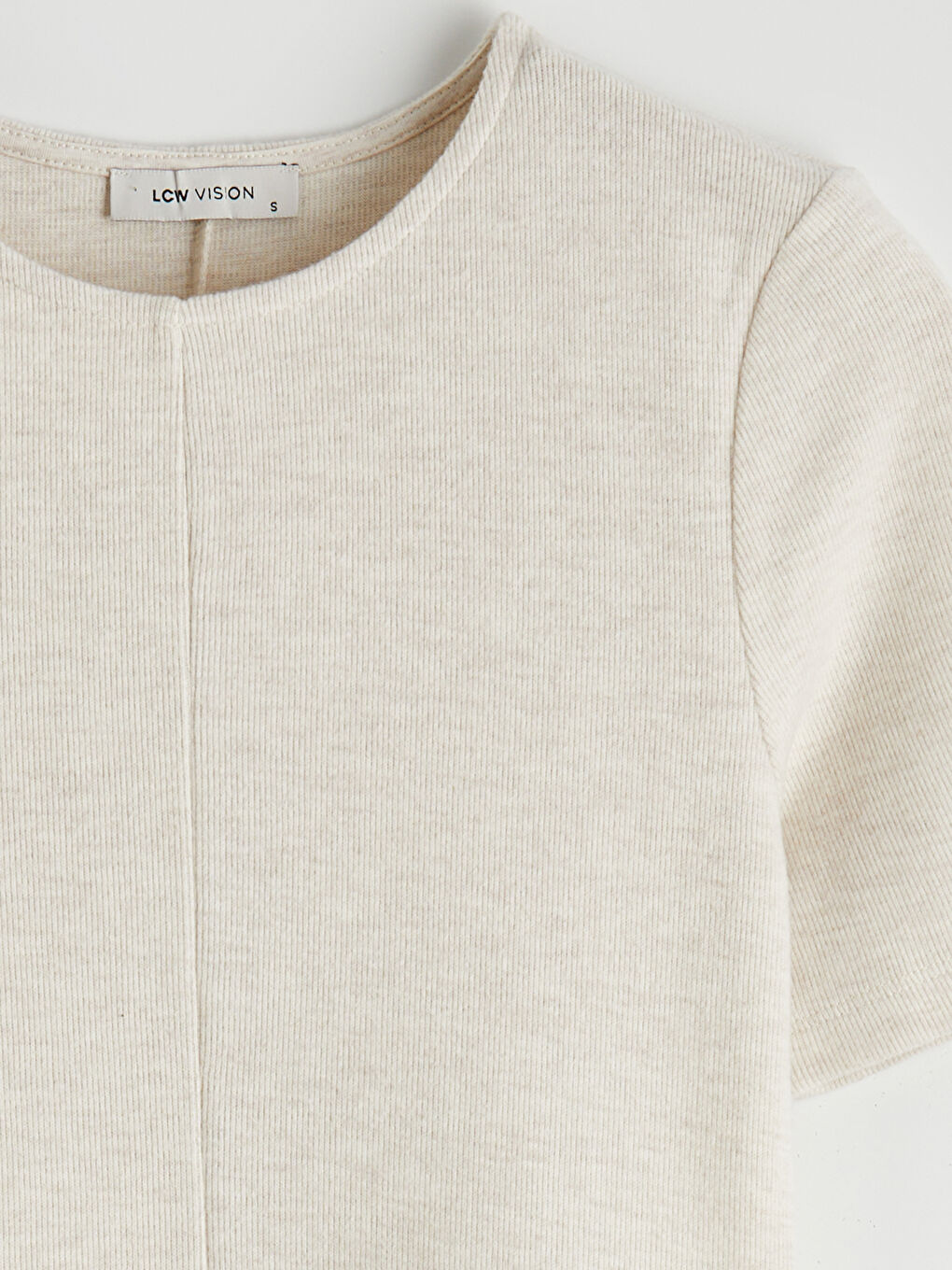 Ekru Bisiklet Yaka A Kesim Elbise-1