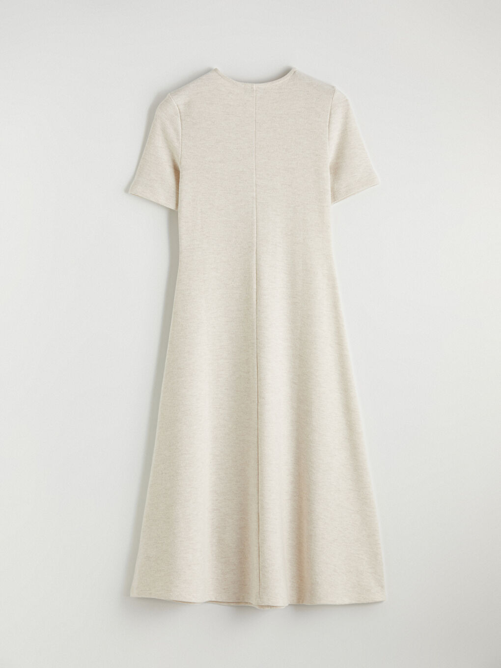 Ekru Bisiklet Yaka A Kesim Elbise-2