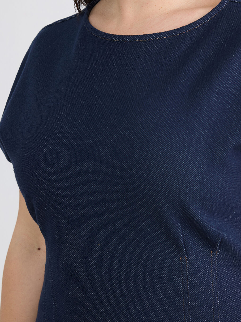 İndigo Dar Fit Mini Etek-6