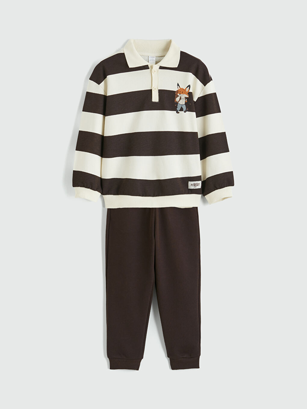 Polo Collar Boys' Sweatshirt and Sweatpants