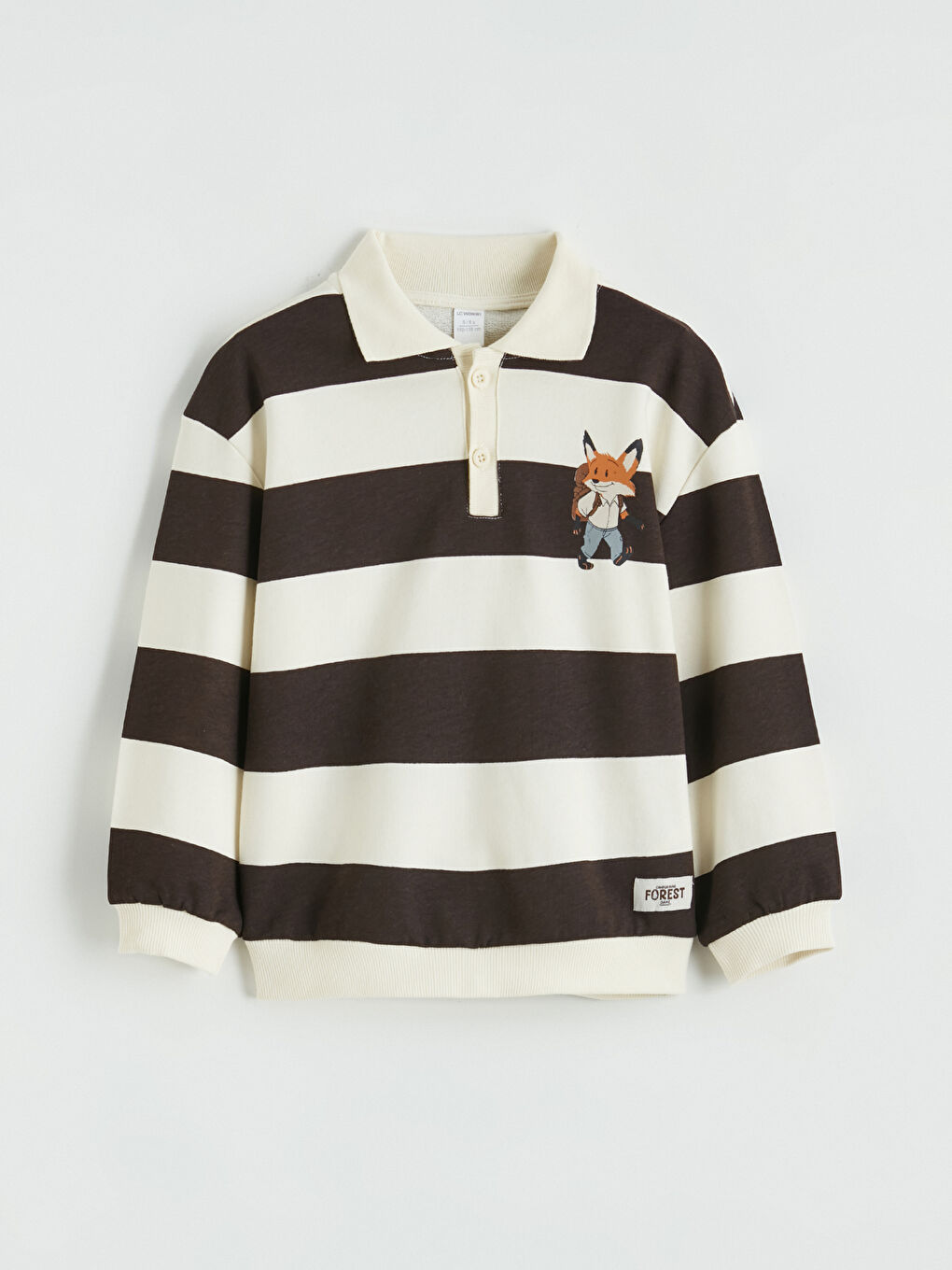 Polo Collar Boys' Sweatshirt and Sweatpants-1