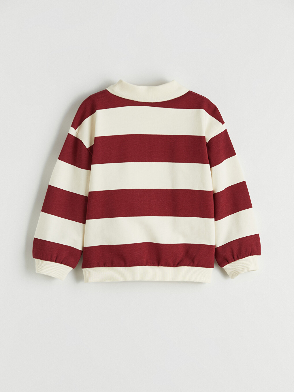 Bordo Polo Yaka Erkek Çocuk Sweatshirt-1
