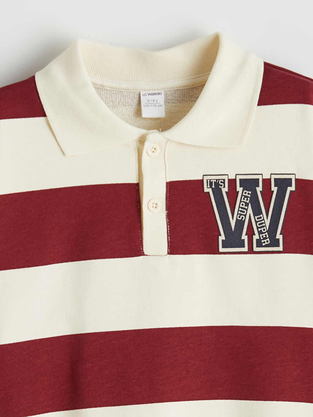 Bordo Çizgili Erkek Çocuk Sweatshirt ve Eşofman Takım-2