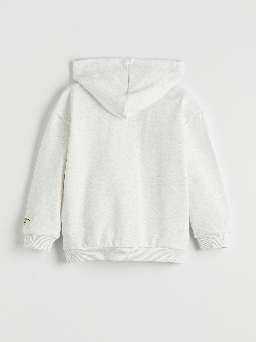 Beyaz Kapüşonlu Erkek Çocuk Fermuarlı Sweatshirt-1