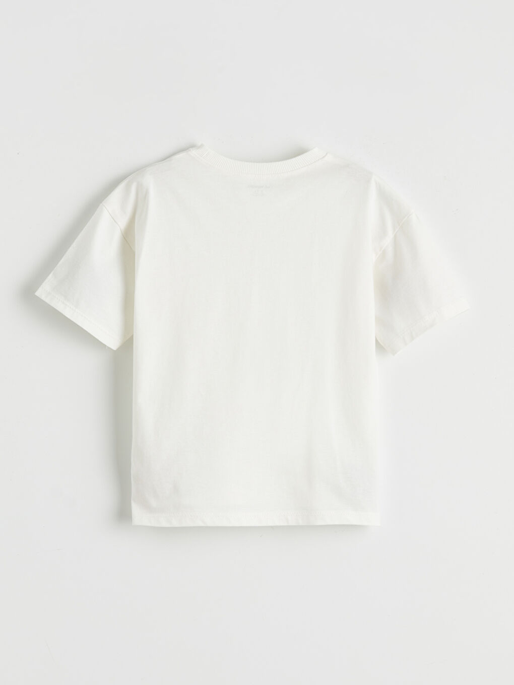 Ekru Bisiklet Yaka Erkek Çocuk Tişört-1