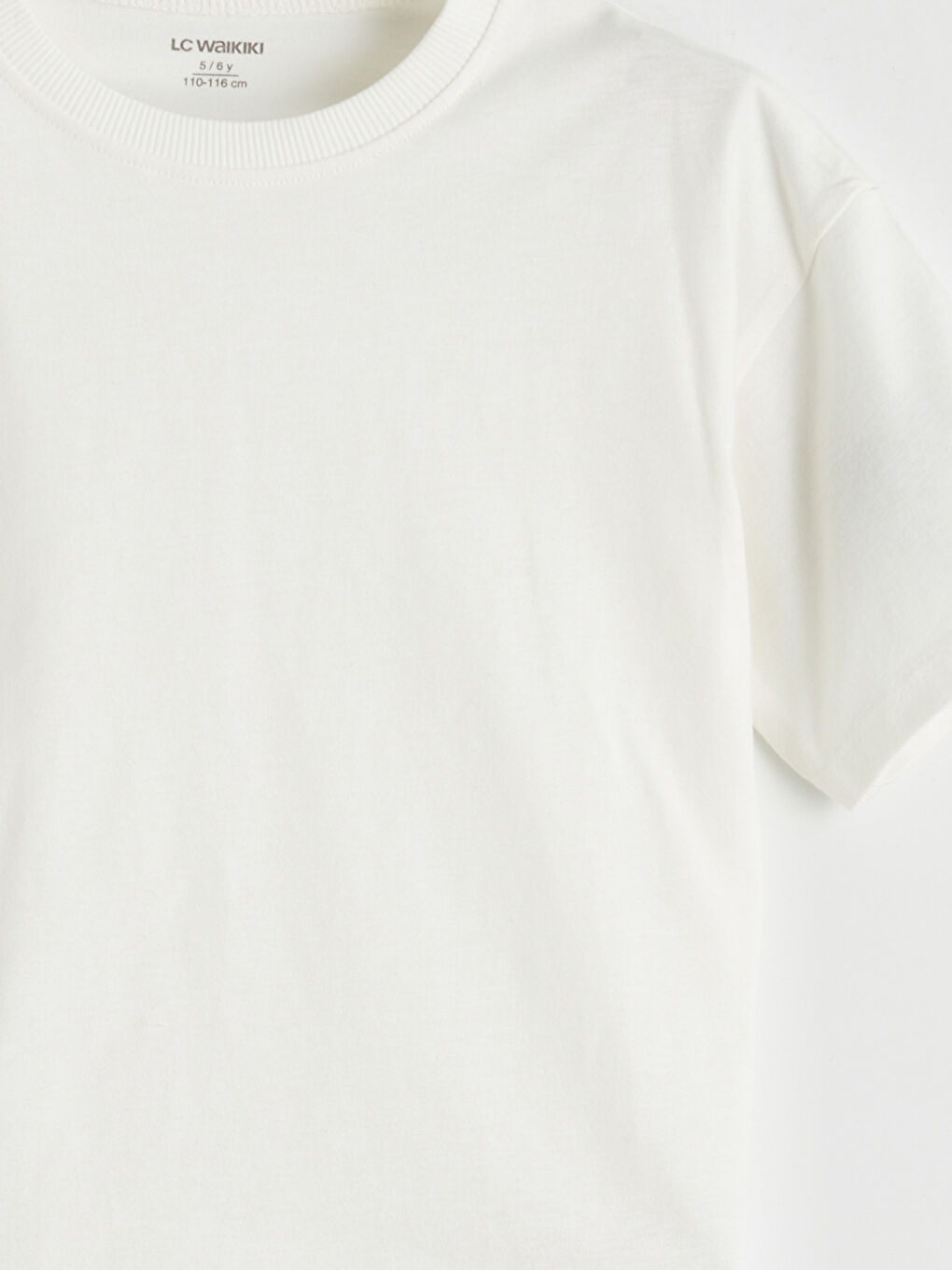 Ekru Bisiklet Yaka Erkek Çocuk Tişört-2